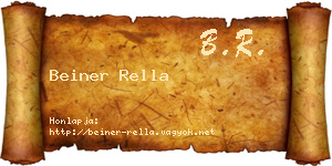 Beiner Rella névjegykártya